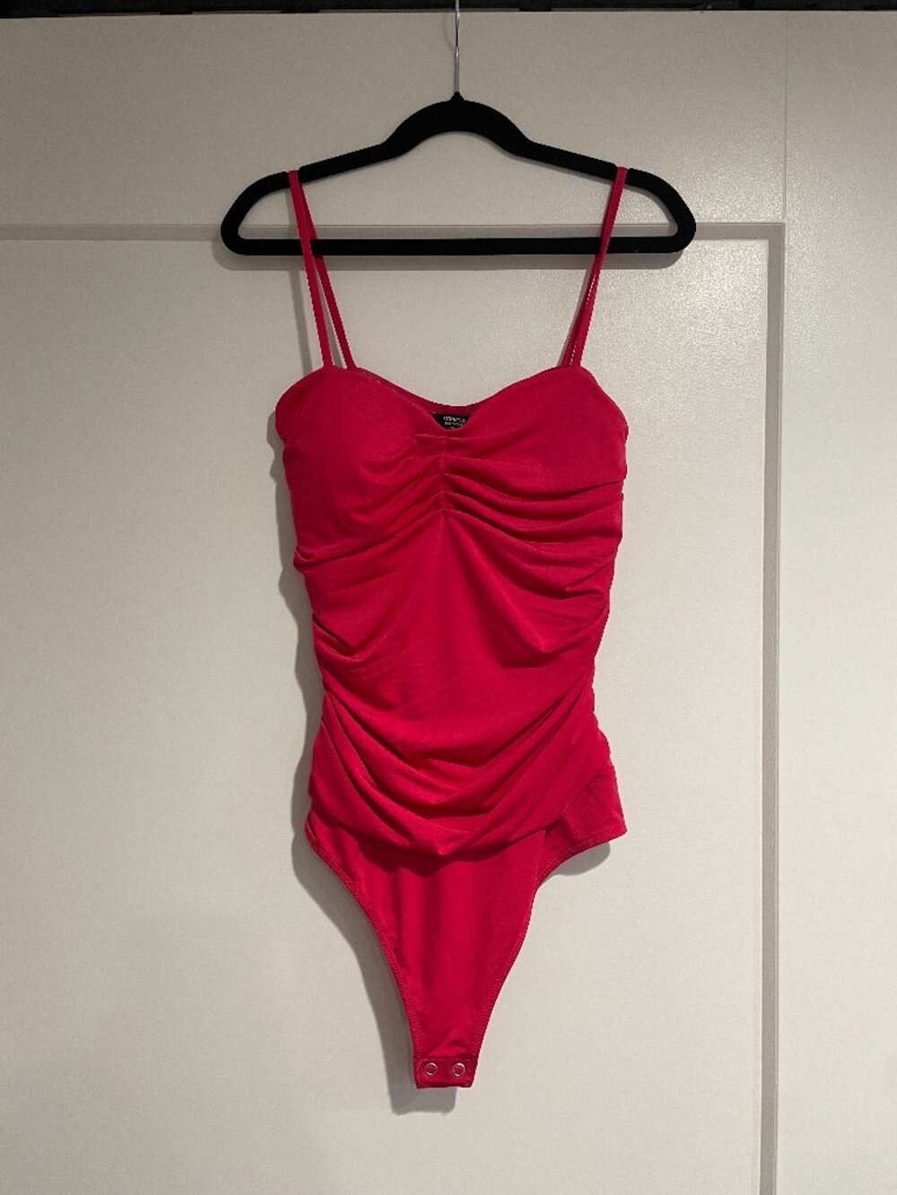 Express Body Contour Compression Ruched Bodysuit With Bra Cups